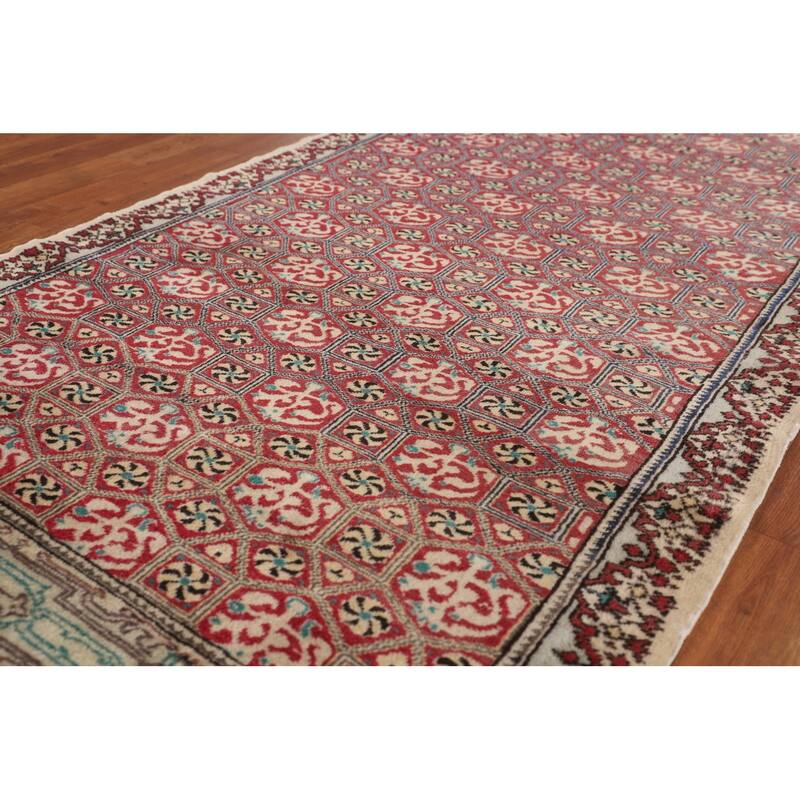 Red Anatolian Turkish Vintage Runner Rug Handmade Wool Carpet - 3'2" X 9'5"