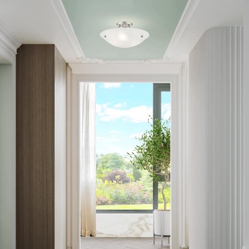 Livex Lighting 3-light Brushed Nickel Ceiling Mount, 4273-91 - 16" DIA 8" H