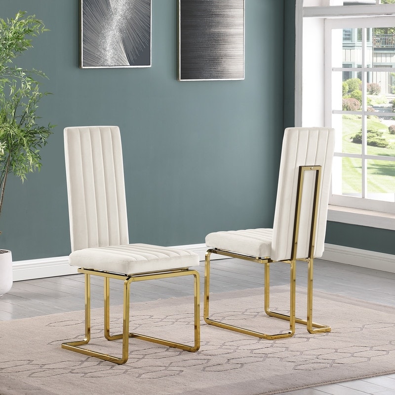 Best Quality Furniture Velvet Side Chairs Set of 2 Bed Bath