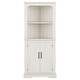 preview thumbnail 11 of 26, GDFStudio - Tall Corner Cabinet with Doors and Open Shelves, Space-Saving Storage Cabinet