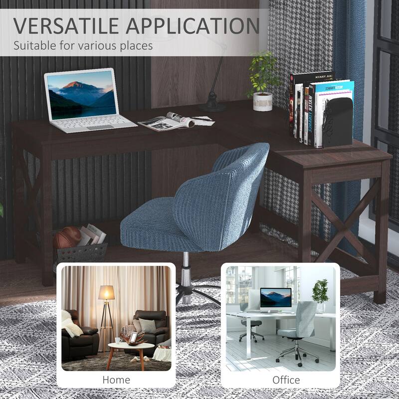 57" L-Shaped Corner Desk, Computer Home Office Desk and Writing Table