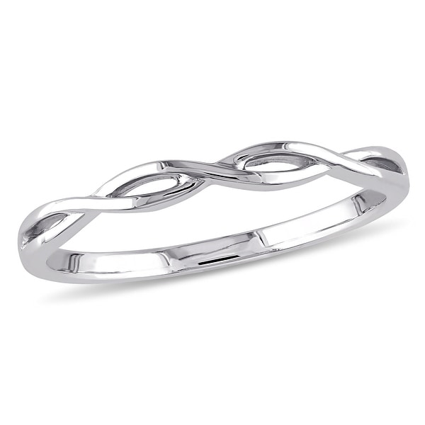 Miadora 10k White Gold Infinity Wedding Band. Opens flyout.