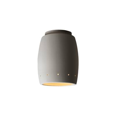Justice Design Group Radiance 1-Light Bisque Curved with Perfs Outdoor Flush-Mount