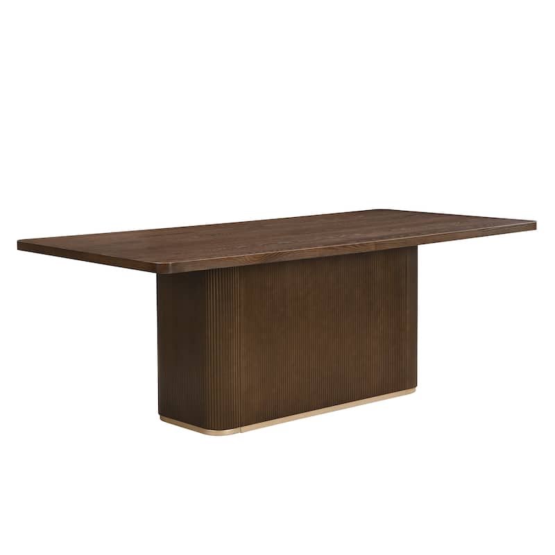 Christopher Knight Home - Brielle 84" Solid Wood Dining Table with Rectangular Pillar Design Base