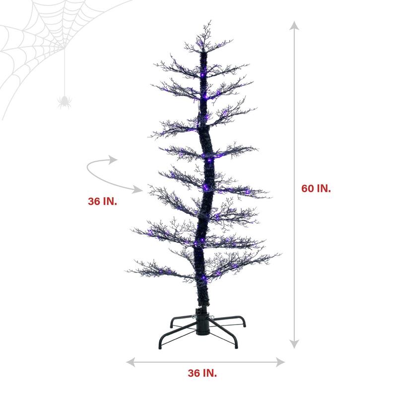 Haunted Hill Farm 5-ft. Dancing Halloween Tree with Purple LED Lights and Sound