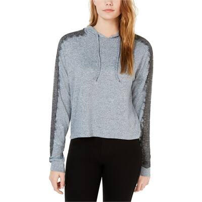 Ultra Flirt Womens Lace-Trim Hoodie Sweatshirt
