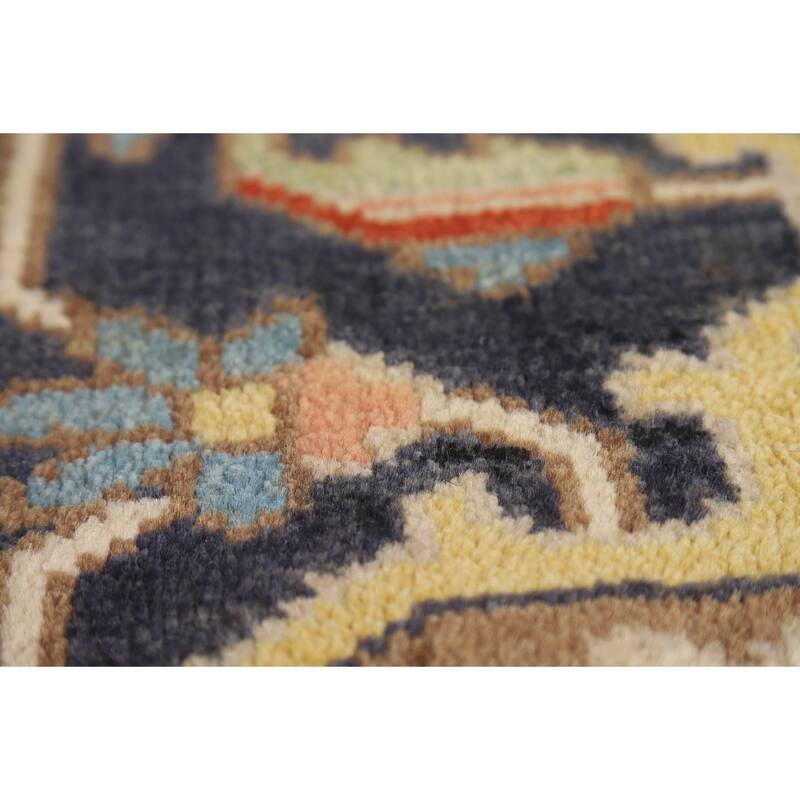 Hand Knotted Oriental 100% Wool Carpet Traditional All-Over Oranges & Rust Heriz (serapi) Area Rug - 9' 9'' X 8' 0''