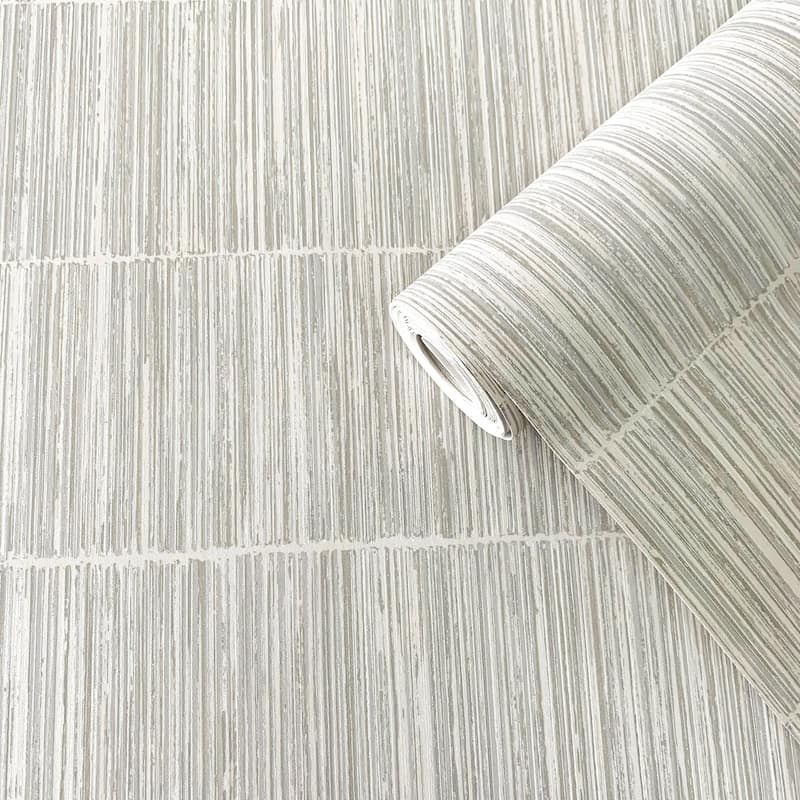 Galerie Wallcoverings Boutique Bamboo Stripe Non-woven Shimmery Wallpaper Roll