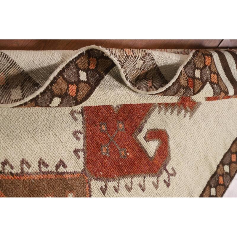 Anatolian Runner Rug Handmade Oriental Wool Carpet - 3'11"x 12'4"