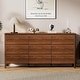 preview thumbnail 2 of 10, FURNIWAY Walnut Drawer Tall Dresser, Modern Chest with Hidden Handles, Storage Organizer