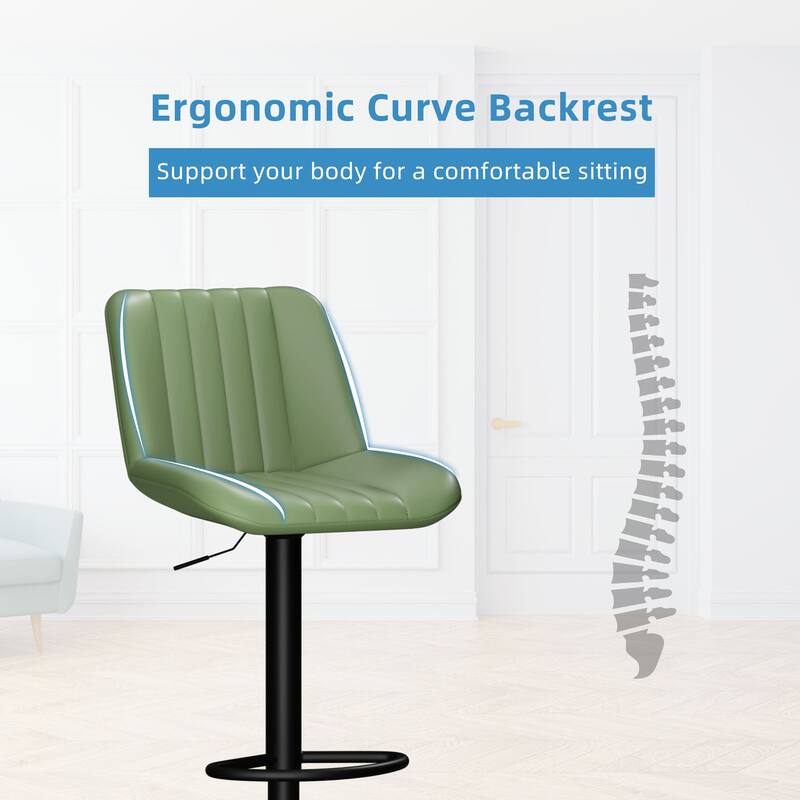 Bar Stool with 360° Swivel - Modern Kitchen & Home Bar Seating，Set of 2