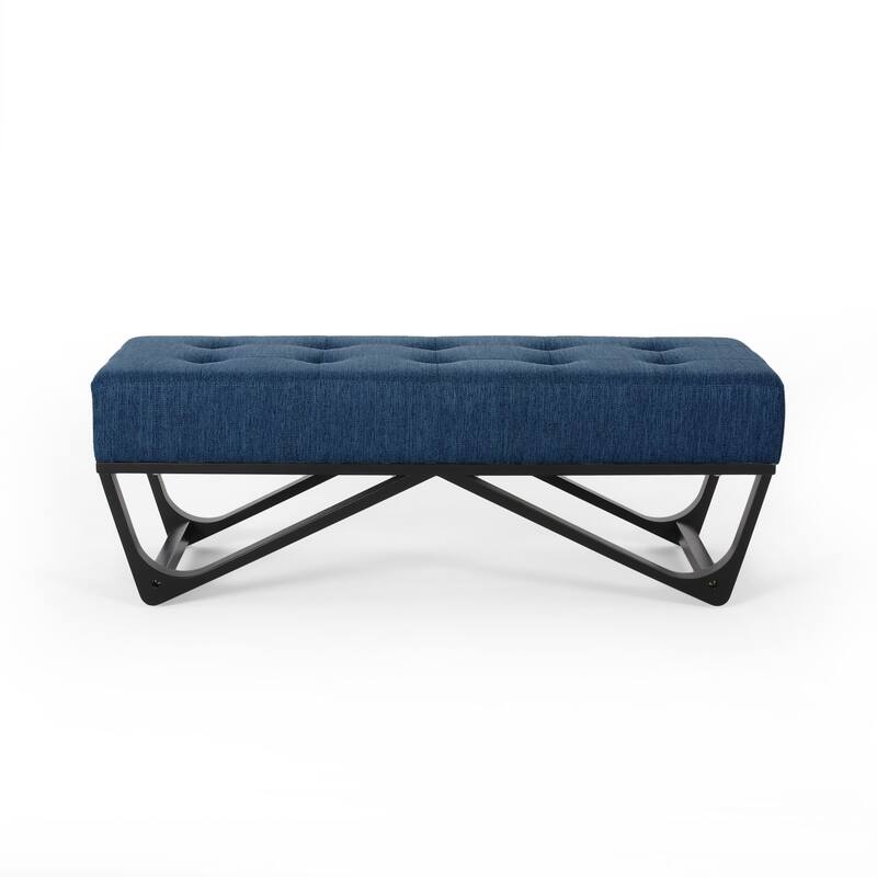 End of Bed Bench Padded Bench, Window Bench Indoor Bench - Navy Blue