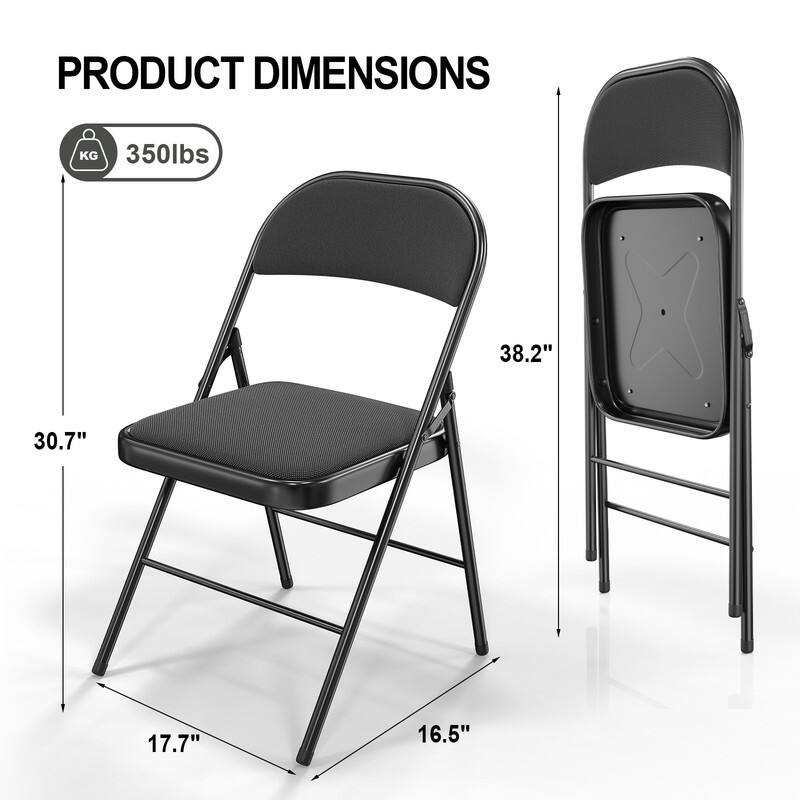Plastic / Resin Padded Stackable Folding Chair Folding Chair Set (Set of 4)