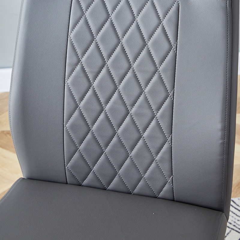 Roomfitters PU Dining Chairs with Metal Legs, Upholstered Side Chairs Set of 4 for Kitchen or Bedroom
