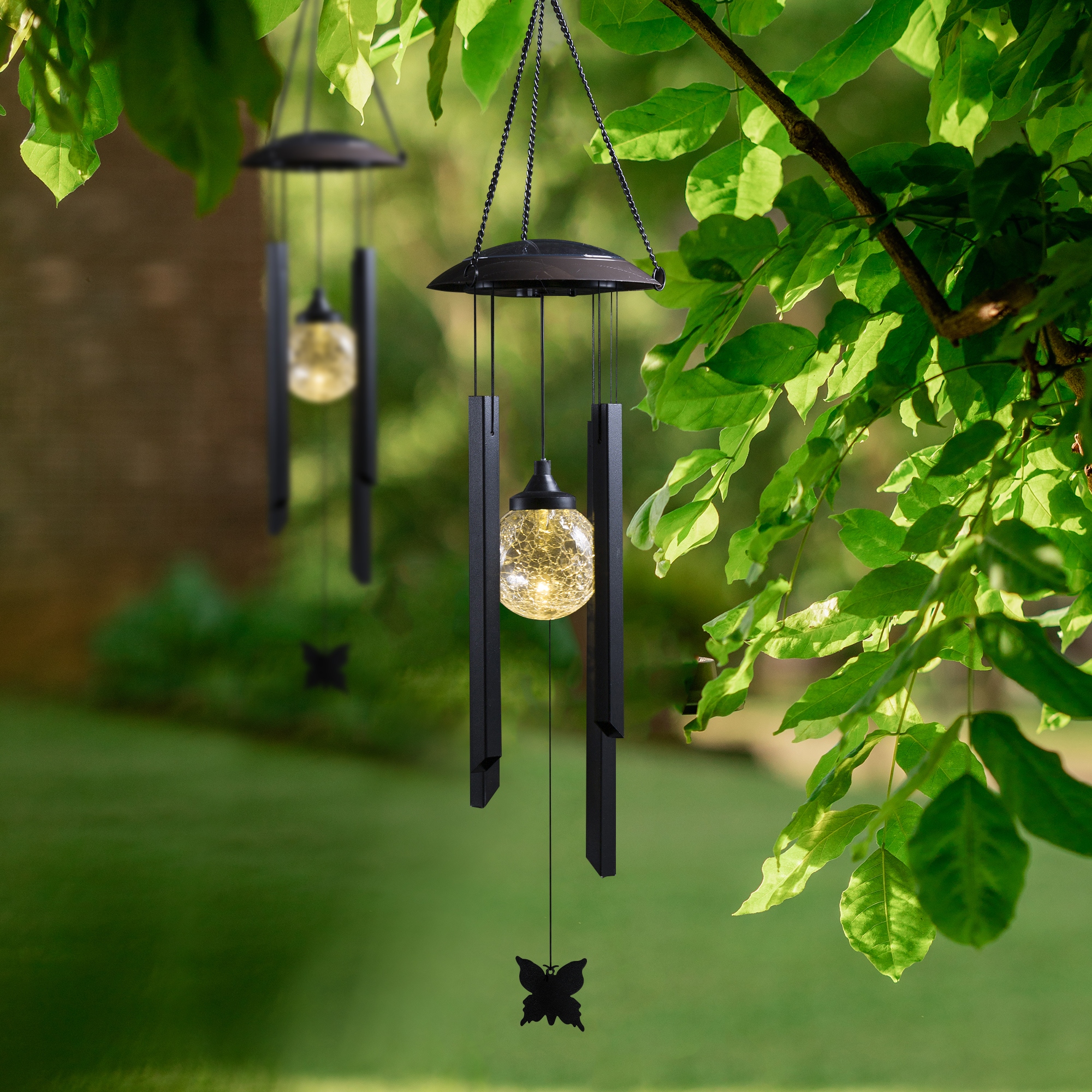 Hanging wind chime solar lights online
