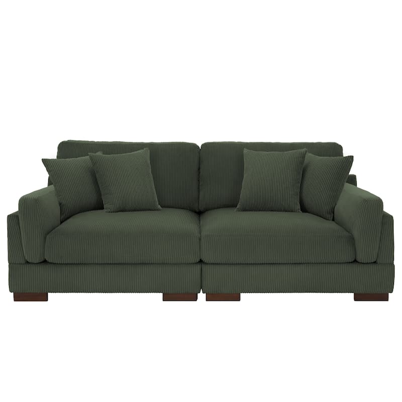 90" Loveseat Sofa Modern and Cozy Corduroy Couch