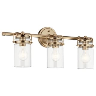 Kichler Lighting Brinley 24 in. 3-Light Champagne Bronze Vanity Light with Clear Glass