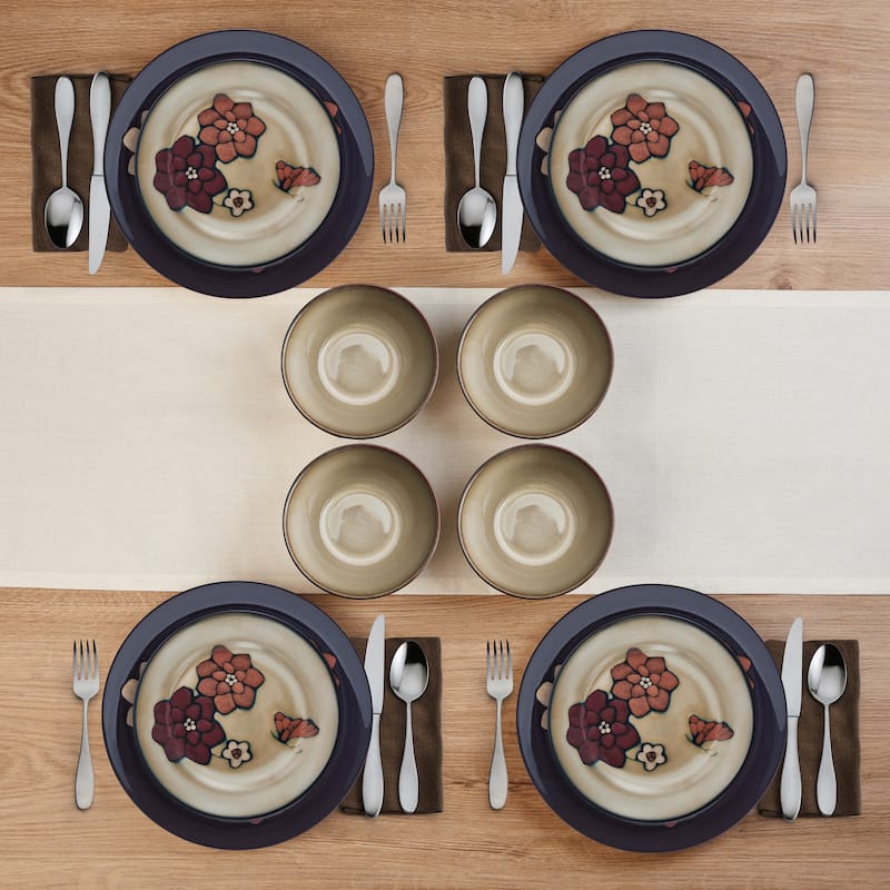 Pfaltzgraff Painted Butterfly 12 Piece Dinnerware Set