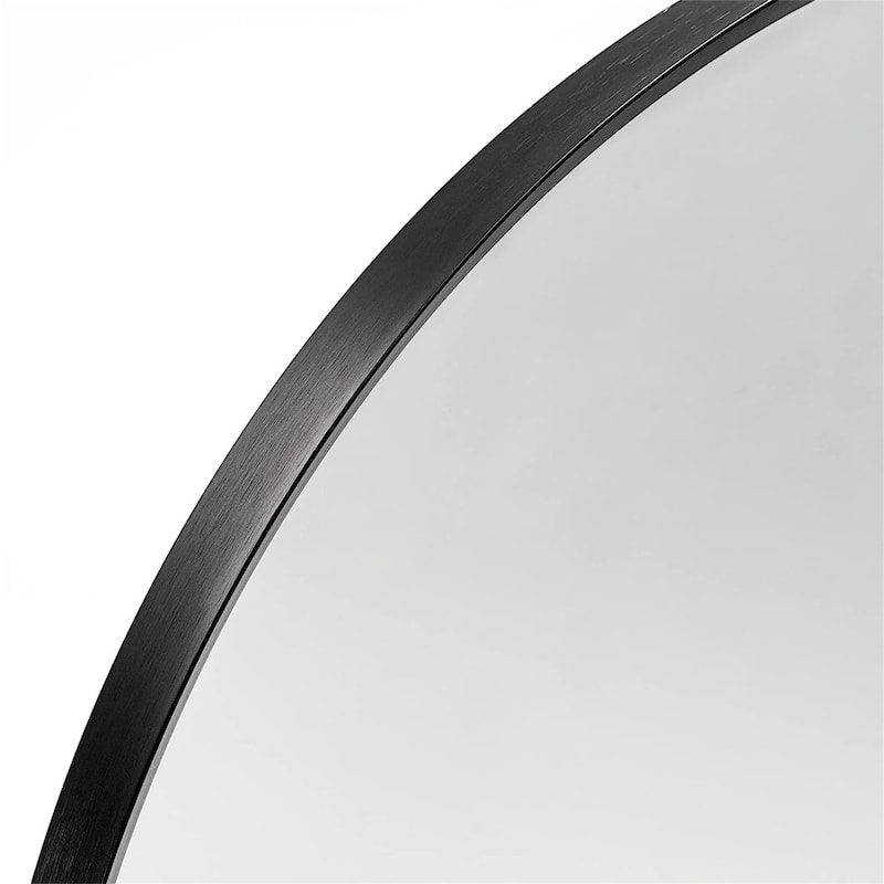 20"x30" Metal Framed Arched Mirror with Shatterproof Film and Hooks