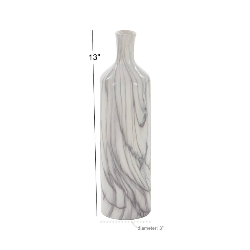 Ceramic Faux Marble Decorative Vase - Set of 3 Gray - CosmoLiving by Cosmopolitan