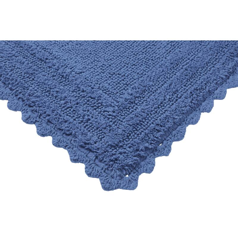 Better Trends Bath Rugs Set 100% Cotton Soft & Water Absorbent Tufted Bathroom Rug for Shower, Sink Bath Mats Lilly Crochet