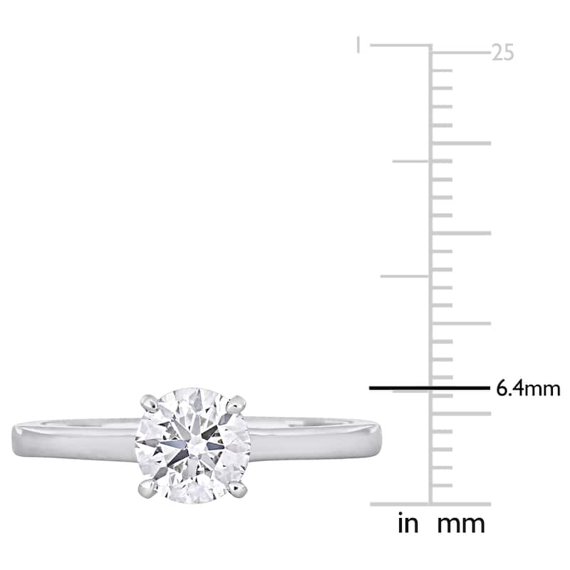Miadora 1ct TDW Round-cut Certified Diamond Solitaire Engagement Ring in Platinum (GIA)