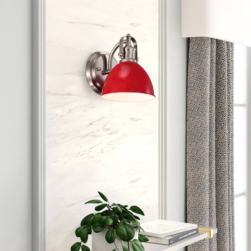 1-Light Industrial Wall Light Bath Sconce with Shad - 7.5"x7.5"x6"