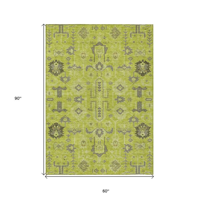 HomeRoots Oriental Traditional Rectangle Outdoor Rug
