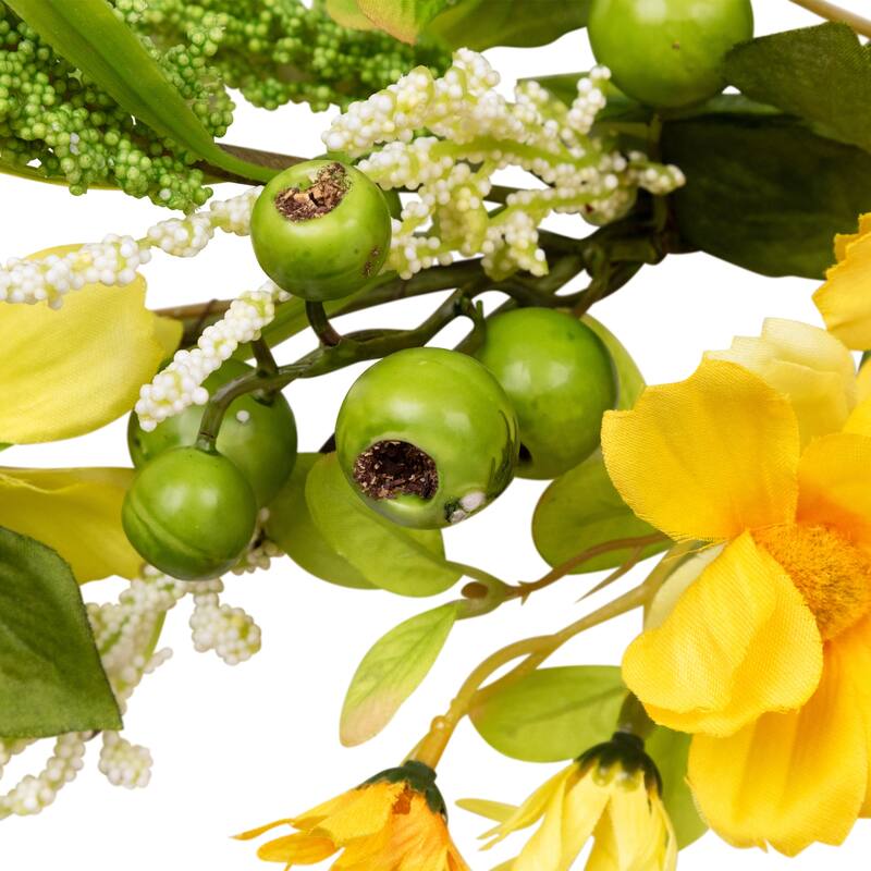 5' Yellow Daisy and Berry Floral Spring Garland
