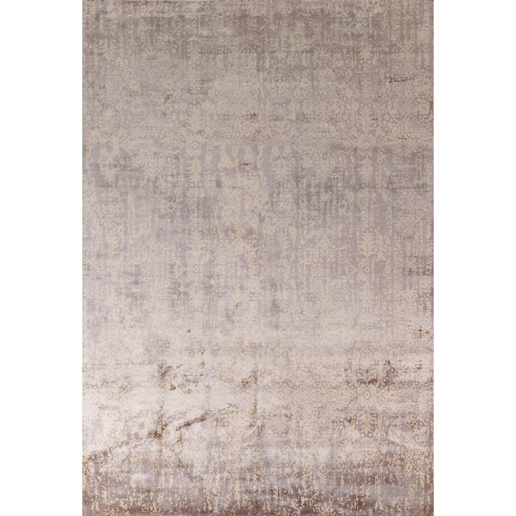All-Over Design Abstract Indian Area Rug Handmade Wool Carpet - 8'3"x 11'5"