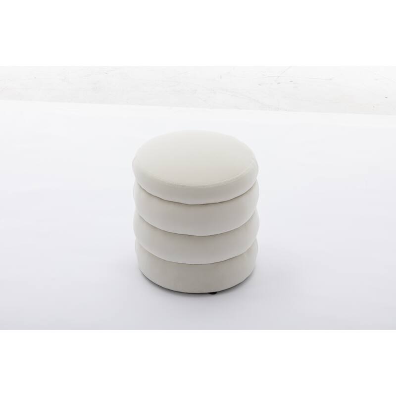 Velvet Round Footrest Ottoman