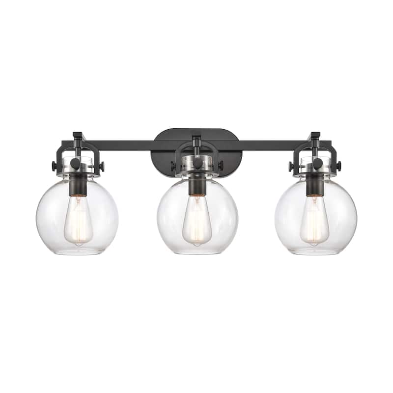 Innovations Lighting Newton Sphere 3 Light 27" Bath Vanity Light - Matte Black