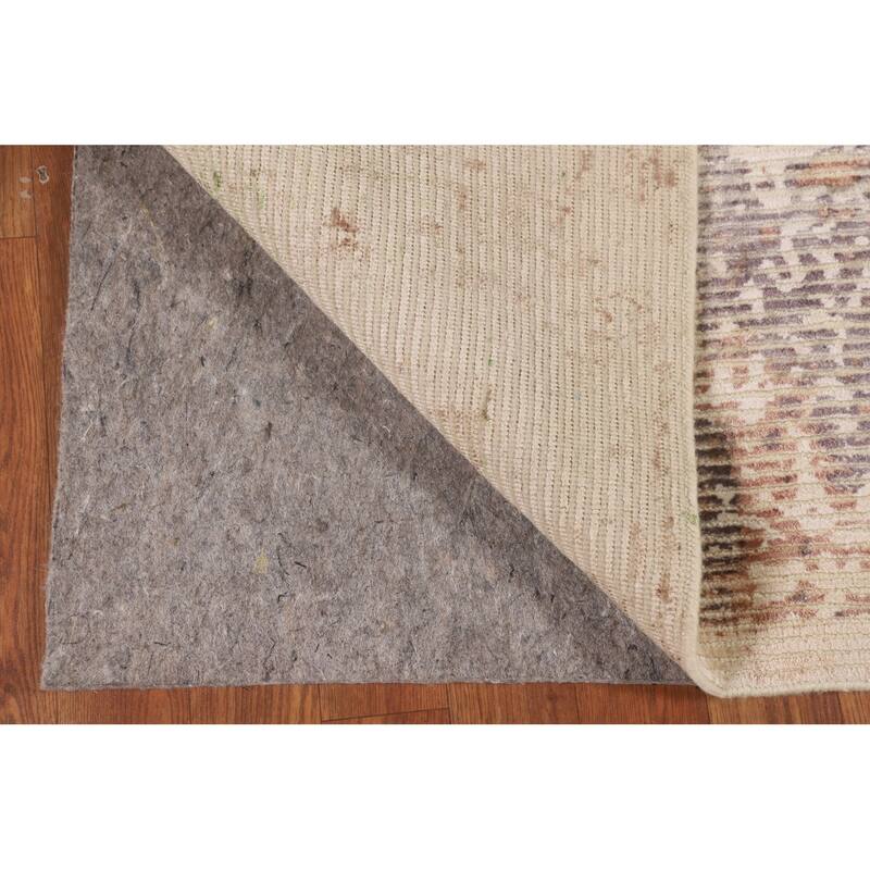 Contemporary Abstract Indian Foyer Rug Hand-Knotted Wool Carpet - 2'10"x 5'2"