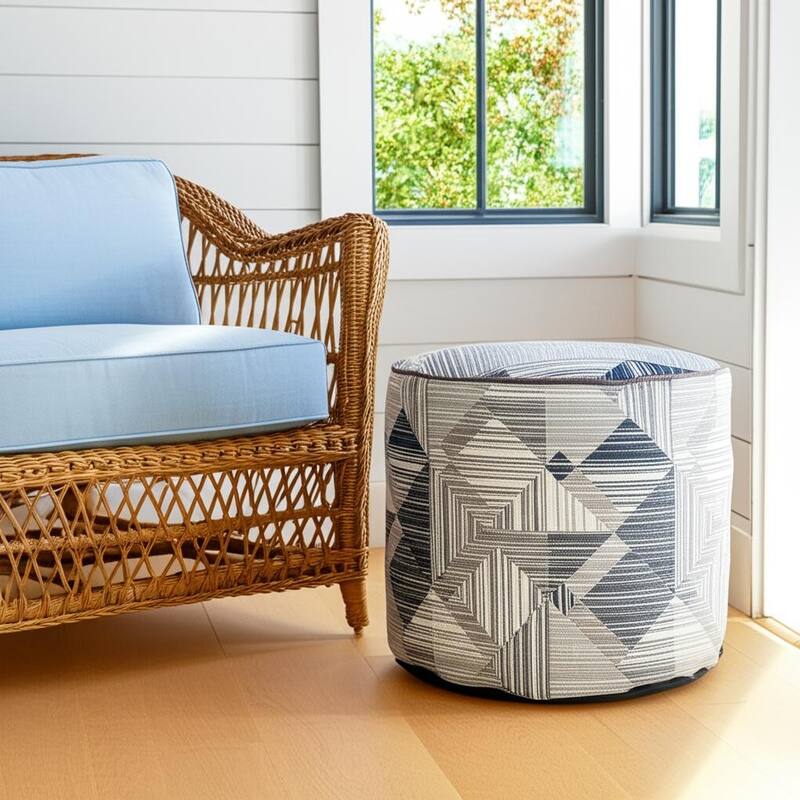 Prisma Navy Tall Pouf