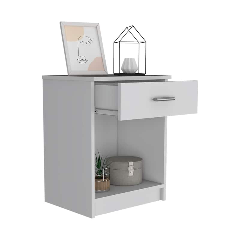 Nightstand 21"H,One Drawer,Low Shelf,Superior Top,for Bedroom,Closet,Entryway,College Dorm