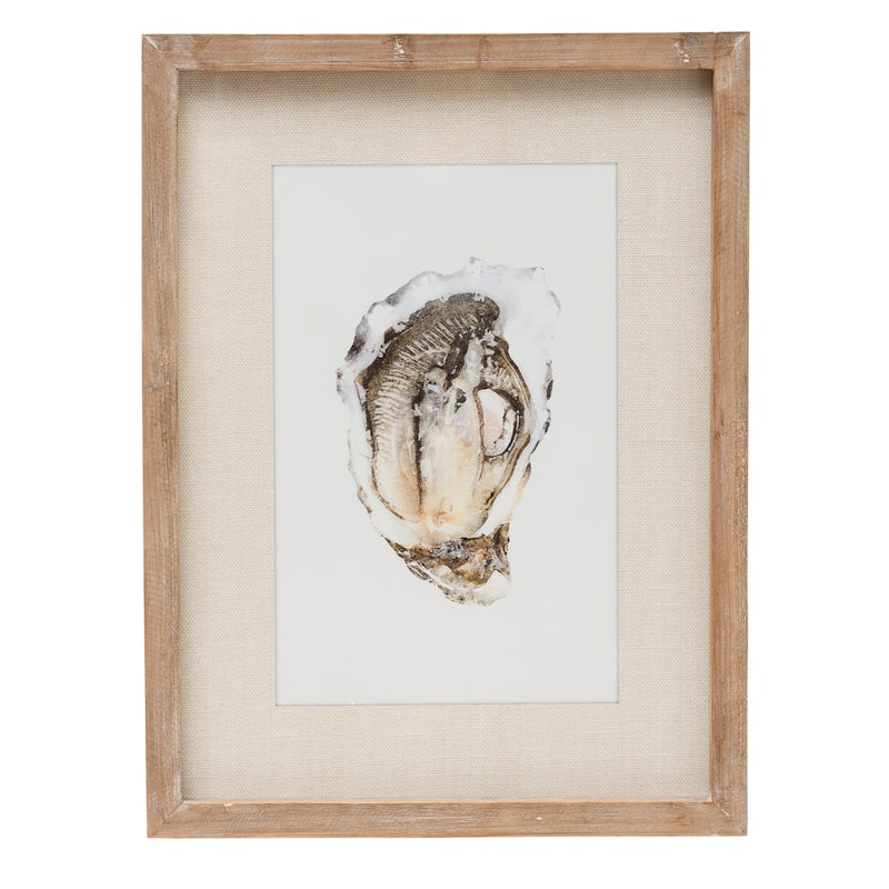 Wood Framed Wall Décor with Oyster, Set of 4 Styles