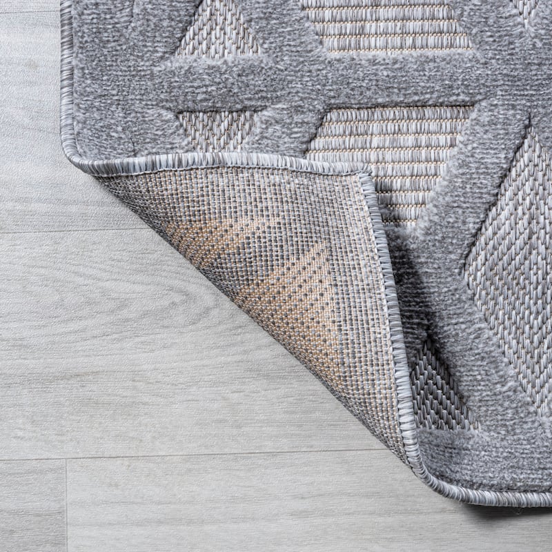 JONATHAN Y Peralta Neutral Geometric Indoor/Outdoor Area Rug
