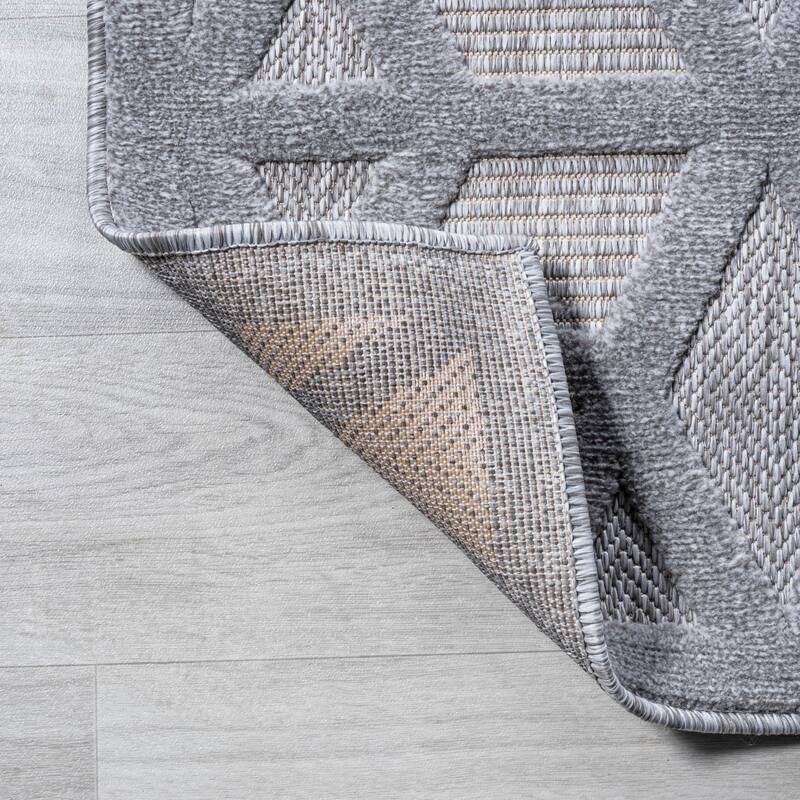 JONATHAN Y Peralta Neutral Geometric Indoor/Outdoor Area Rug