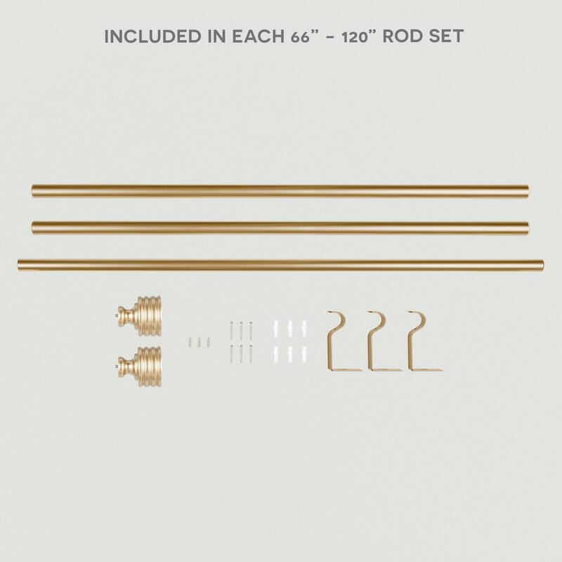 ATI Home Lucero 1" Adjustable Window Curtain Rod and Finial Set