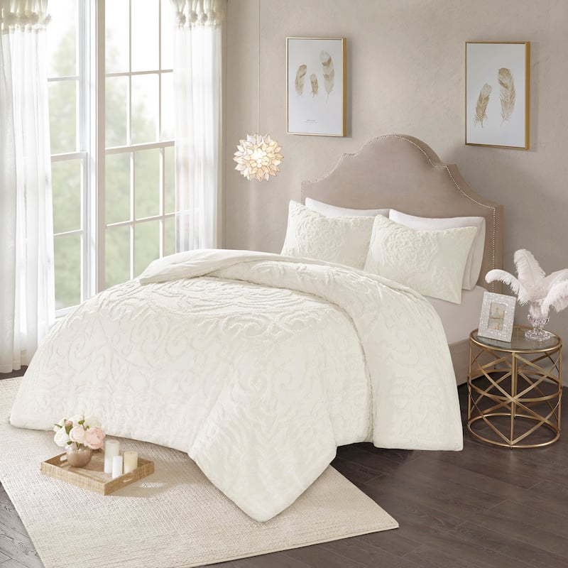 Madison Park Virginia Tufted Cotton Chenille Medallion Comforter Set