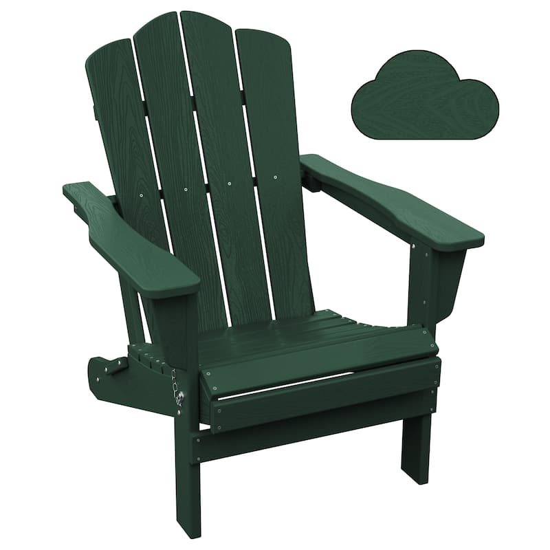 Outdoor HDPE Folding Classic Adirondack Chair All-Weather - Green