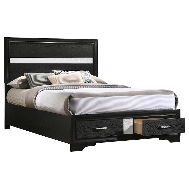 Miranda Contemporary Wood Storage Panel Bed