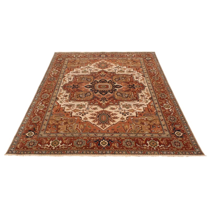 ECARPETGALLERY Hand-knotted Jules Sultane Ivory Wool Rug - 8'8 x 11'6