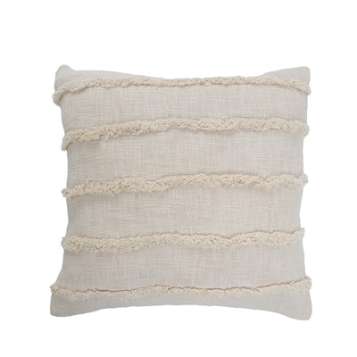 HomeRoots 20" X 20" Birch 100% Cotton Zippered Pillow
