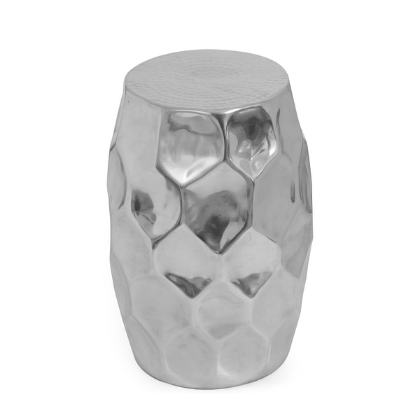 Peniel Modern Glam Handcrafted Aluminum Honeycomb Side Table by