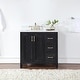 preview thumbnail 63 of 177, Altair Hadiya Bathroom Vanity with Composite Stone Countertop without Mirror 36 inch. - Black Oak + Brushed Gold Hardware
