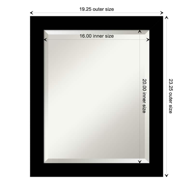 Brushed Beveled Framed Wall Mirror - Brushed Black - Glass Size 16x20