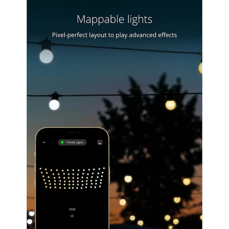 Twinkly Festoon App-Controlled Smart LED Light String 40 AWW (Warm/Cool White) - 8.82