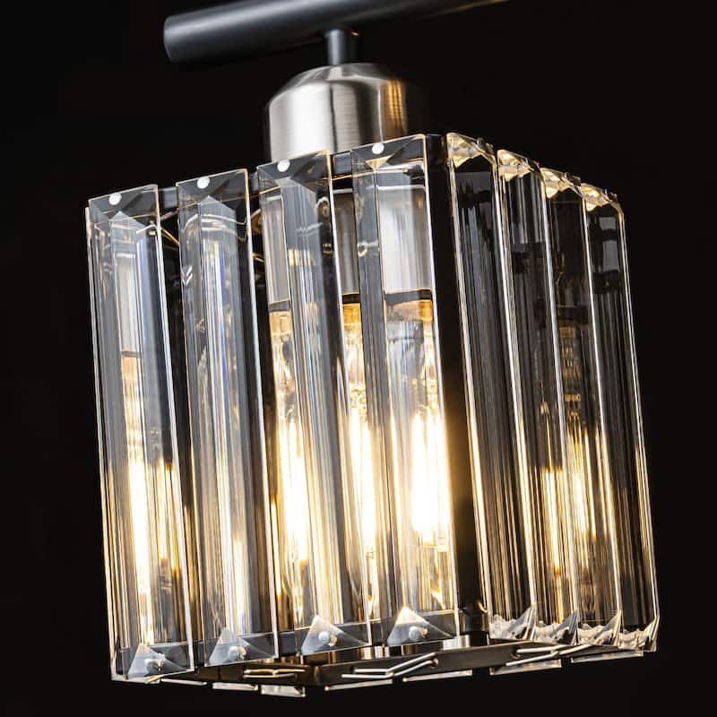 Starsky 3/4-Light Modern Dimmable Bathroom Crystal Vanity Light Wall Sconces with Crystal Shade