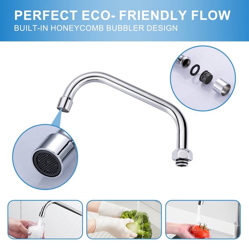 WOWOW Commercial Faucet Swivel Spout Replacement in Polished Chrome